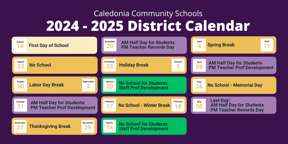 2024/25 District Calendar Graphic
